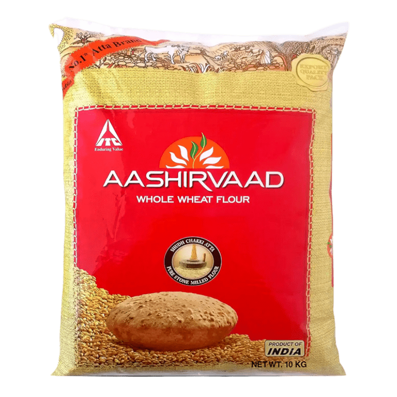 Aashirvaad - 10kg Chakki Atta (Exportverpackung) Vollkornweizenmehl