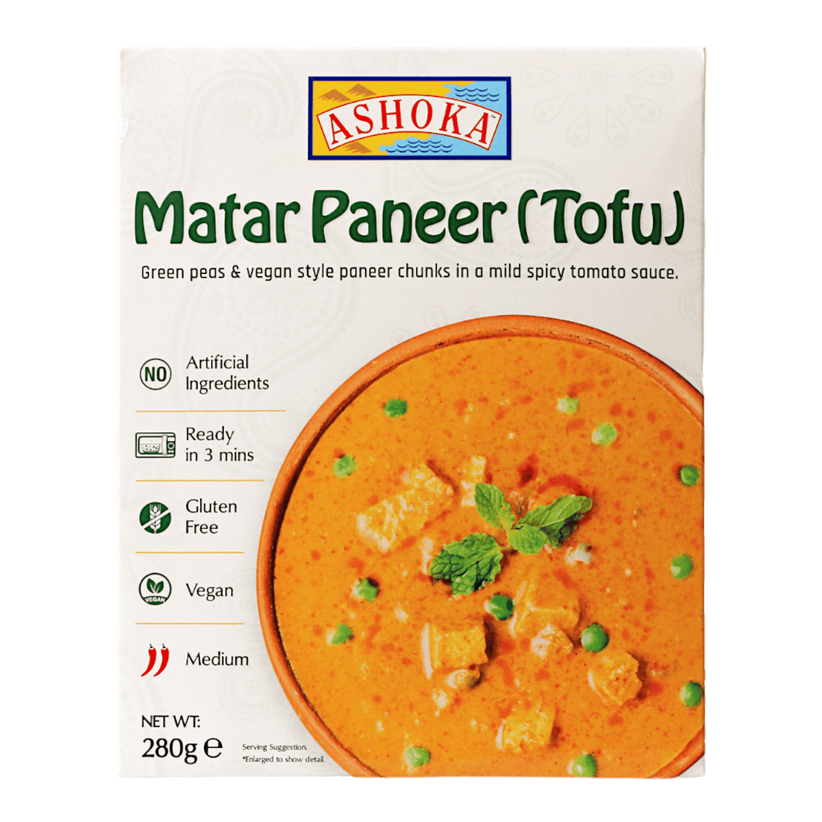 Ashoka – 250 g Matar Paneer (Tofu), verzehrfertig