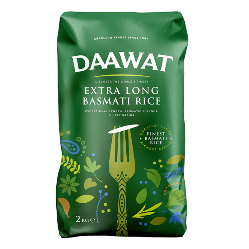 Daawat - 2kg Basmati-Reis Extra Lang