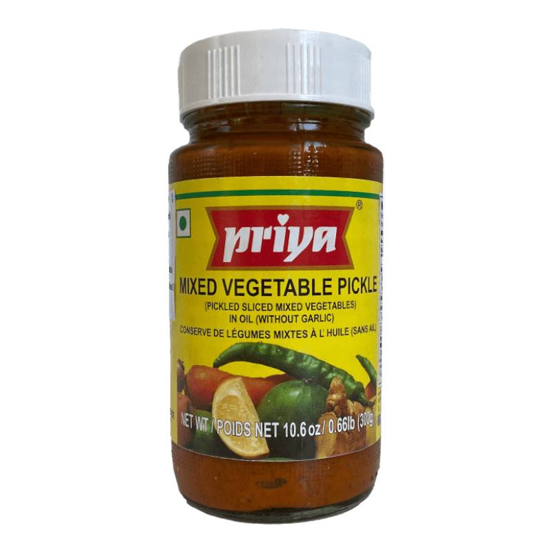 Priya - 300g gemischtes Pickle (ohne Knoblauch)