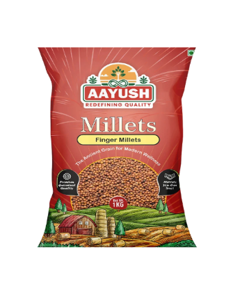 Aayush - 1 kg ganze Ragi-Körner (Fingerhirse)